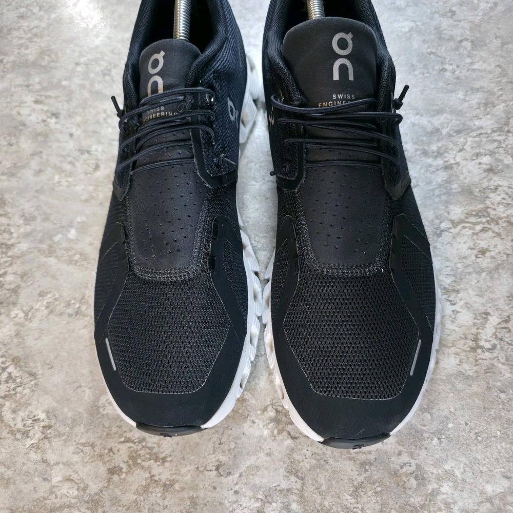 On Cloud 5 Mens Size 11.5 Black White Athletic Running Walking Shoes Sneakers - Picture 5 of 9